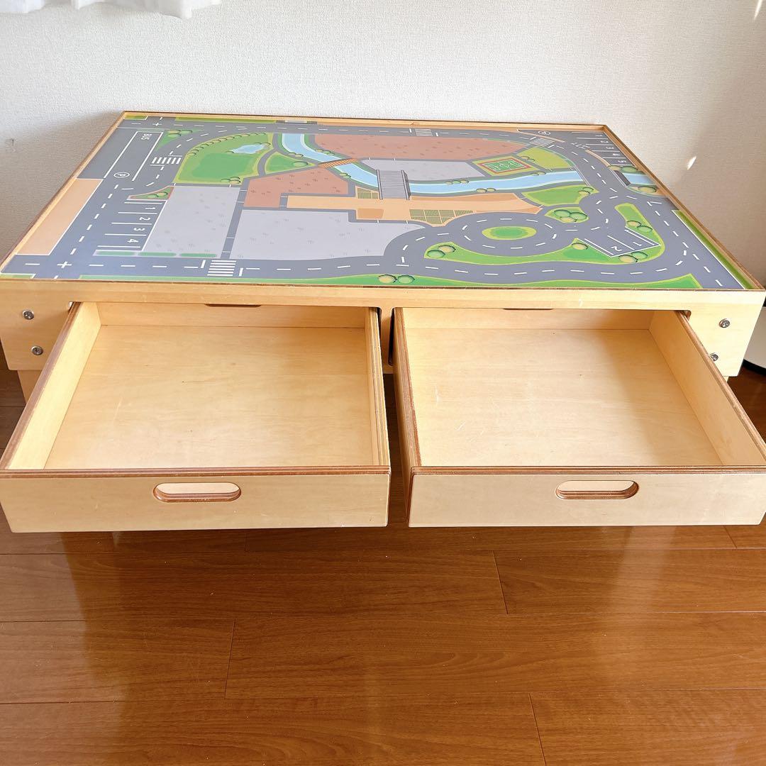 BørneLund 道路マップデザインテーブル 引き出し付き ジオラマテーブル
