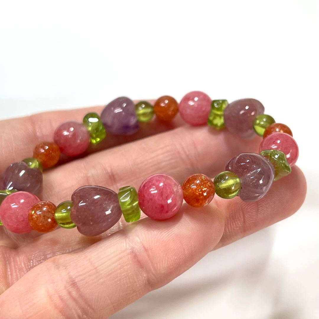 デザインブレスレット　春の花々と新緑をイメージした春色ガーデン　スーパーセブン