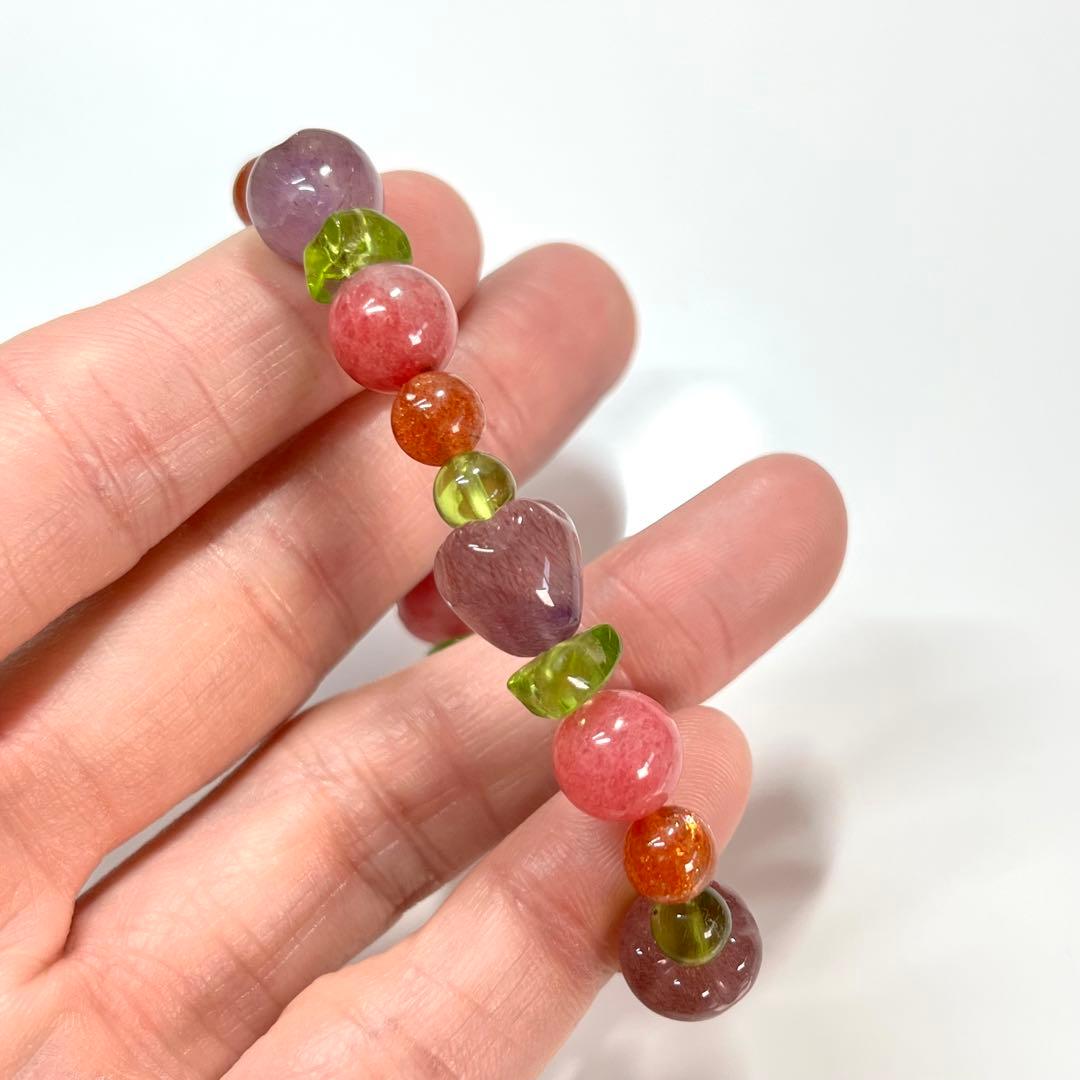 デザインブレスレット　春の花々と新緑をイメージした春色ガーデン　スーパーセブン