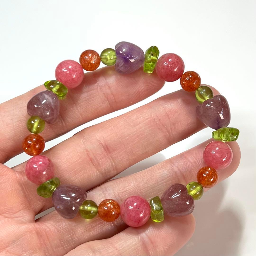 デザインブレスレット　春の花々と新緑をイメージした春色ガーデン　スーパーセブン