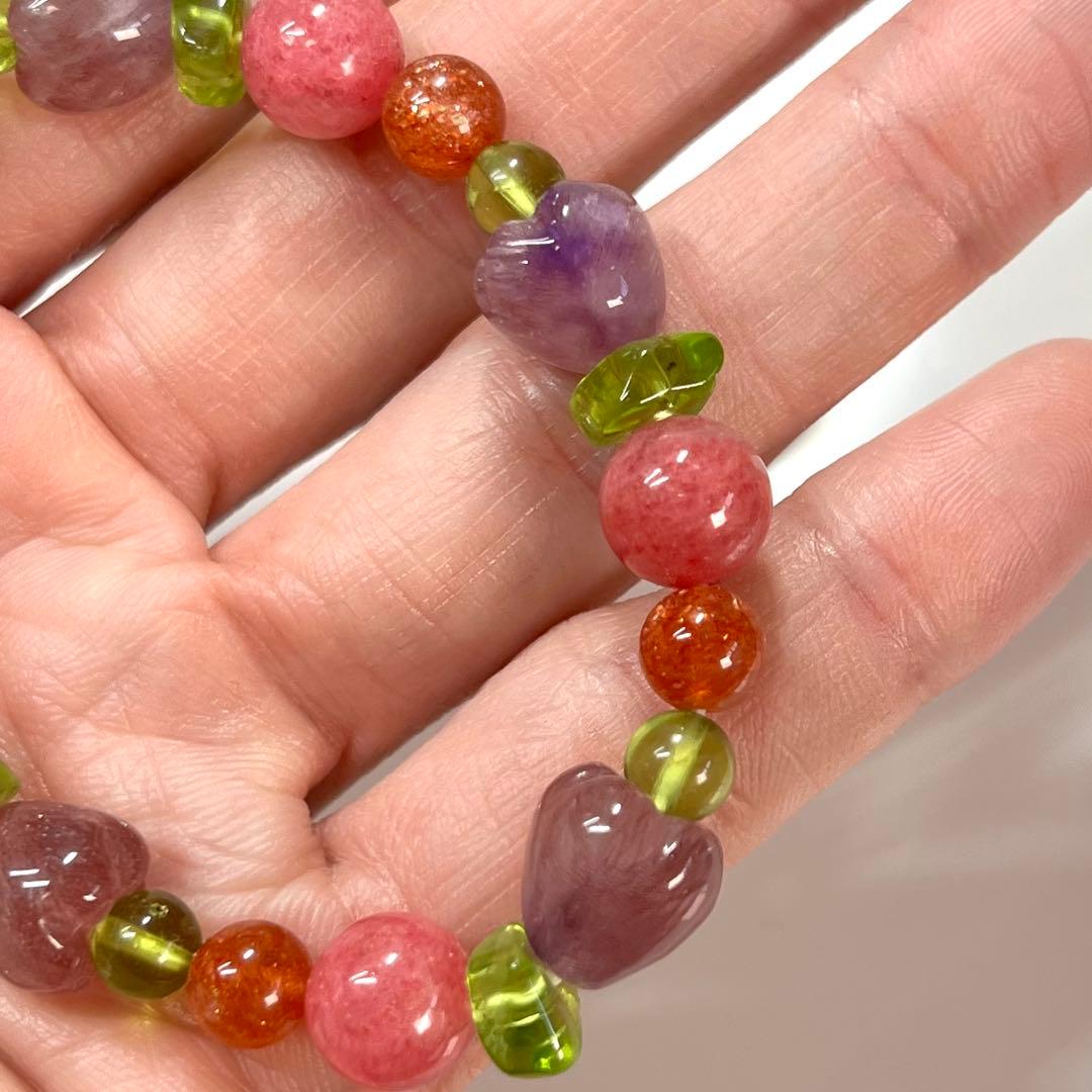 デザインブレスレット　春の花々と新緑をイメージした春色ガーデン　スーパーセブン