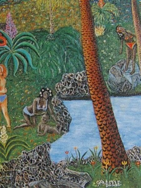 ナルシス・ベル、幸福の島、希少画集画、新品額装付、状態良好