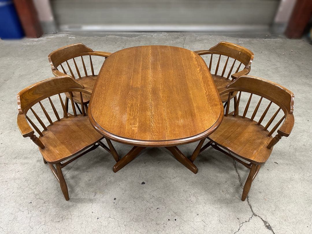 飛騨高山　柏木工　4人用ダイニングテーブルセット　チェア4脚