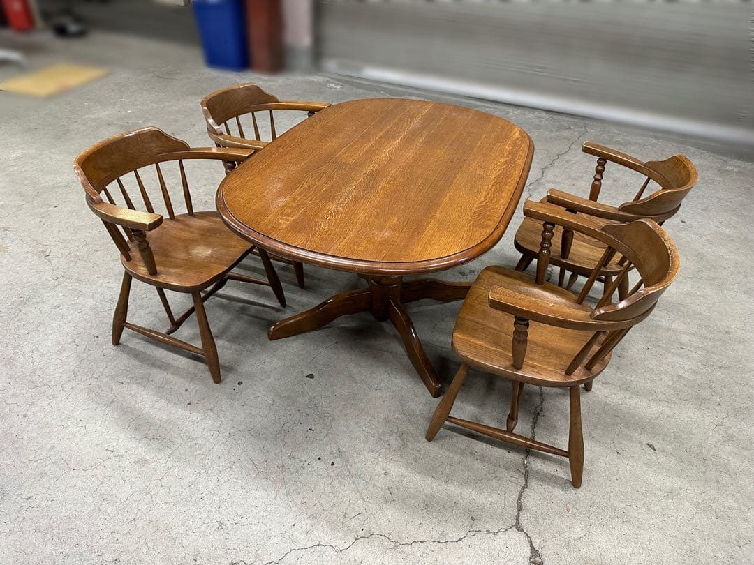 飛騨高山　柏木工　4人用ダイニングテーブルセット　チェア4脚