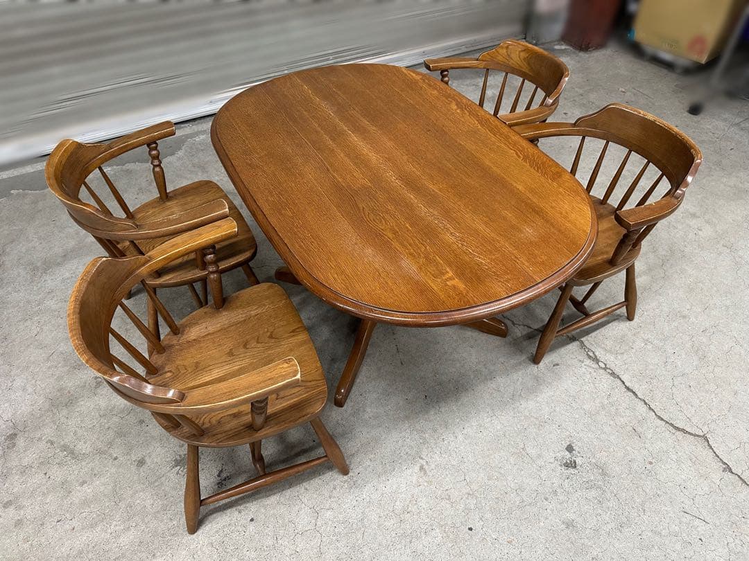 飛騨高山　柏木工　4人用ダイニングテーブルセット　チェア4脚