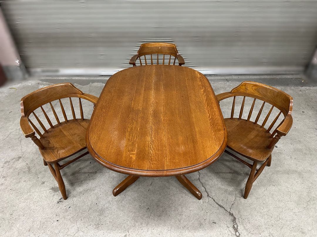 飛騨高山　柏木工　4人用ダイニングテーブルセット　チェア4脚