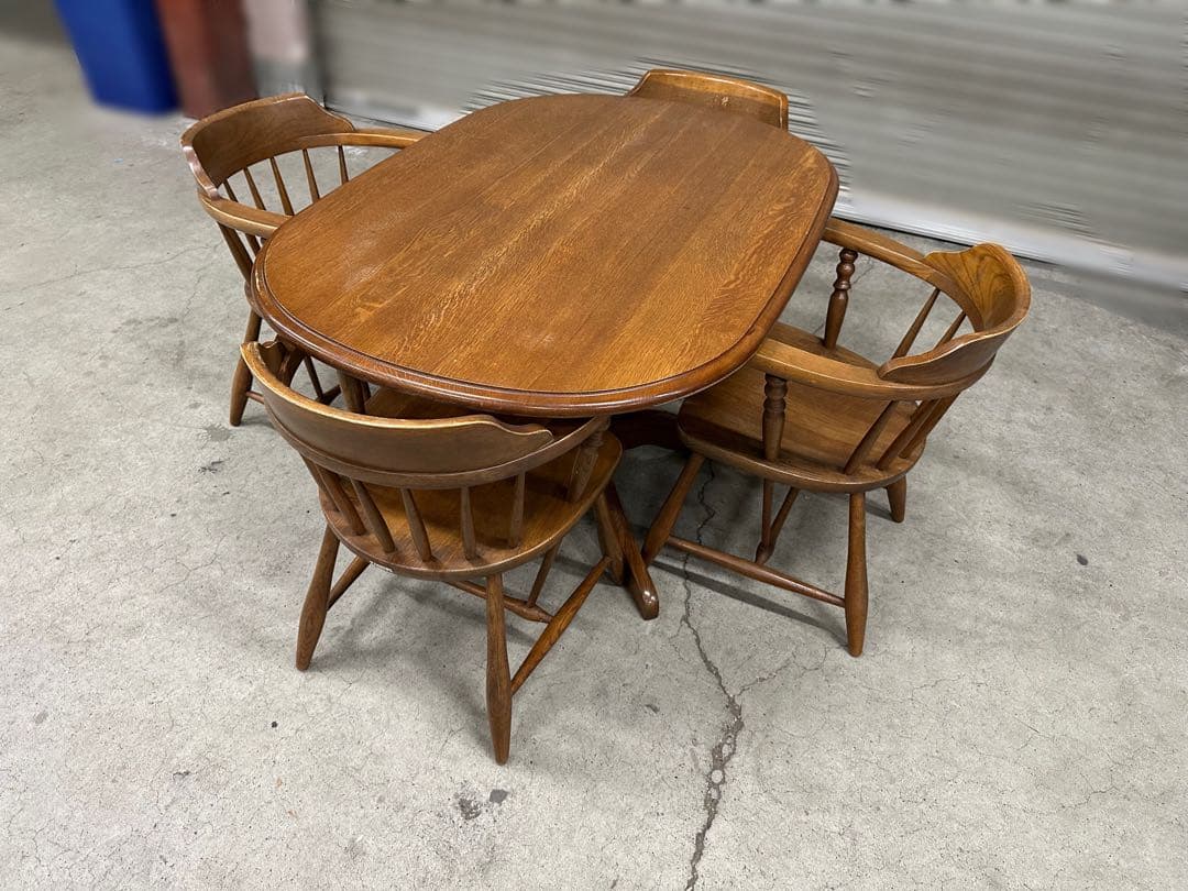 飛騨高山　柏木工　4人用ダイニングテーブルセット　チェア4脚