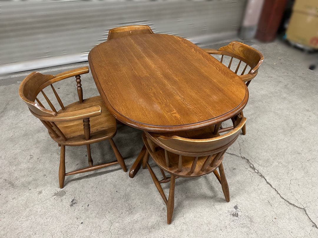 飛騨高山　柏木工　4人用ダイニングテーブルセット　チェア4脚