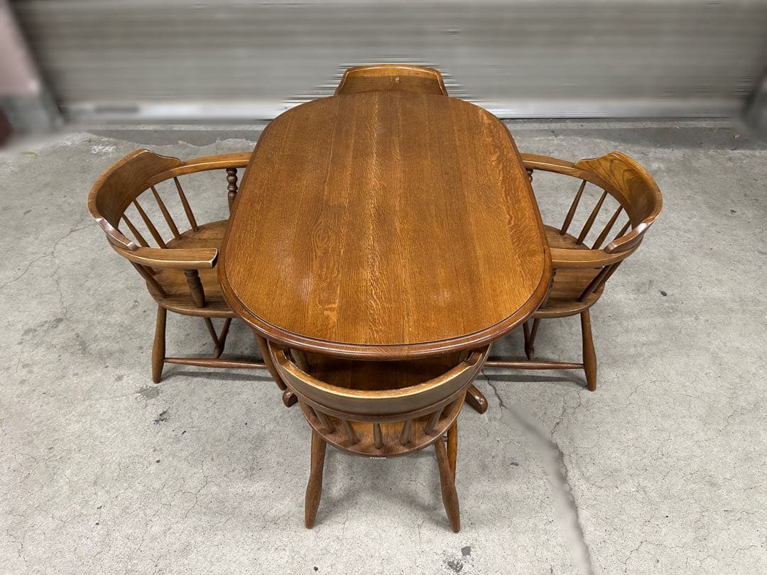 飛騨高山　柏木工　4人用ダイニングテーブルセット　チェア4脚