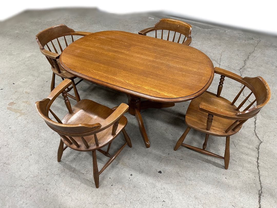 飛騨高山　柏木工　4人用ダイニングテーブルセット　チェア4脚