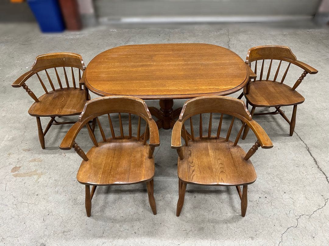 飛騨高山　柏木工　4人用ダイニングテーブルセット　チェア4脚