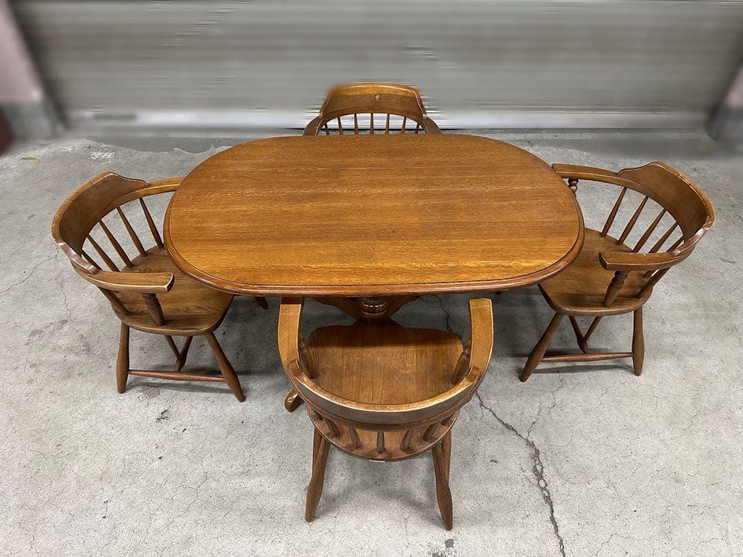 飛騨高山　柏木工　4人用ダイニングテーブルセット　チェア4脚