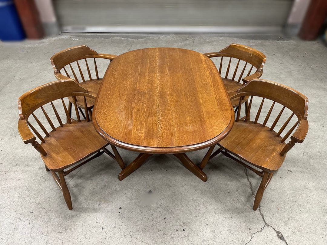 飛騨高山　柏木工　4人用ダイニングテーブルセット　チェア4脚