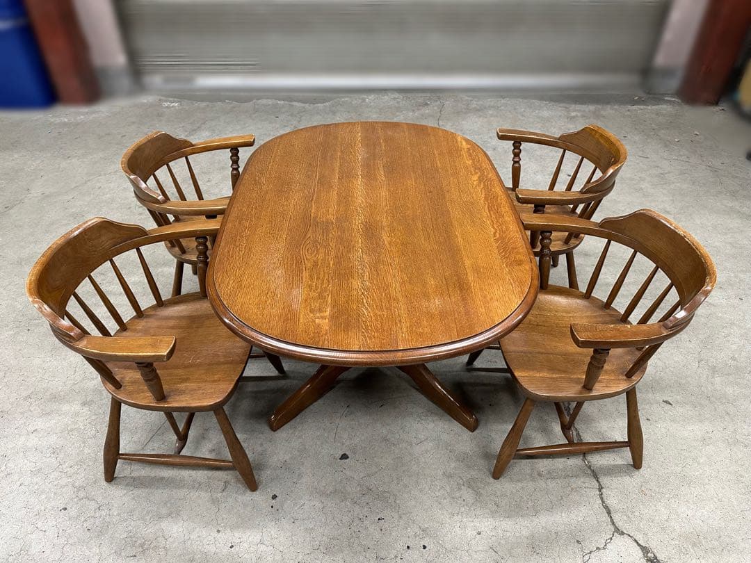 飛騨高山　柏木工　4人用ダイニングテーブルセット　チェア4脚