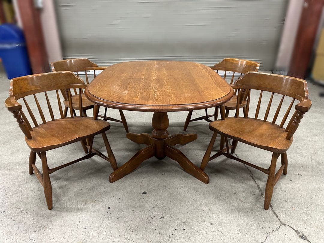 飛騨高山　柏木工　4人用ダイニングテーブルセット　チェア4脚