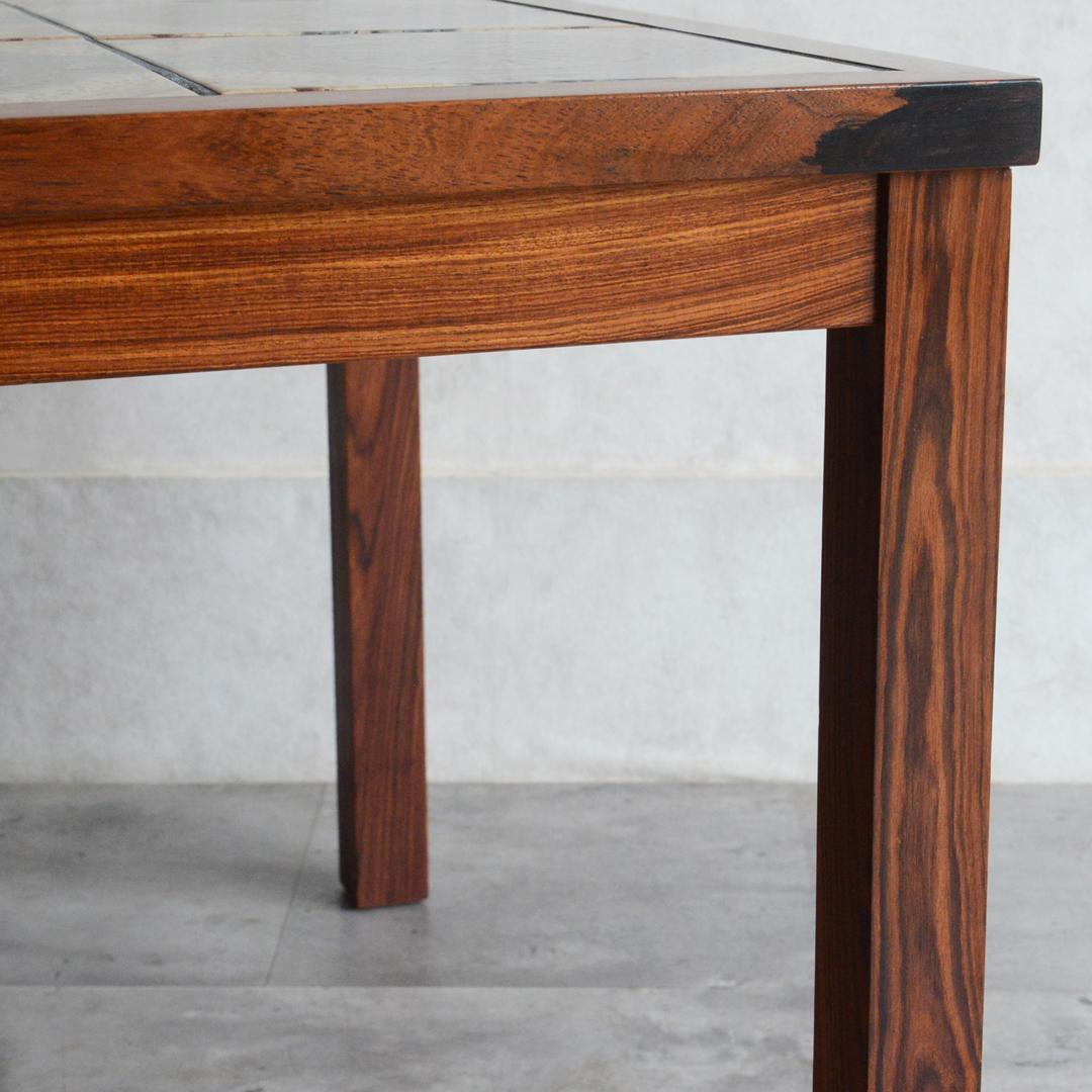 デンマーク 北欧ヴィンテージ タイルトップ ローテーブル ローズウッド 北欧家具