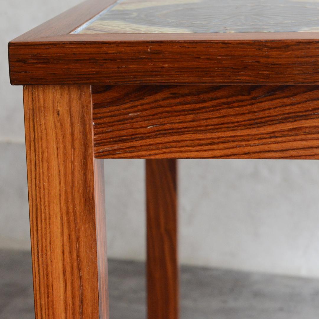 デンマーク 北欧ヴィンテージ タイルトップ ローテーブル ローズウッド 北欧家具
