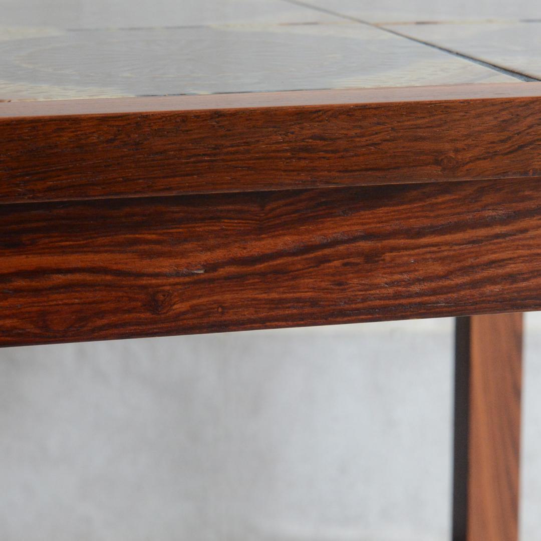 デンマーク 北欧ヴィンテージ タイルトップ ローテーブル ローズウッド 北欧家具