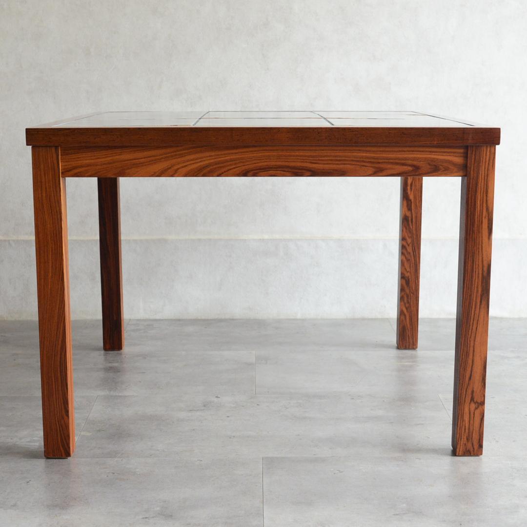 デンマーク 北欧ヴィンテージ タイルトップ ローテーブル ローズウッド 北欧家具