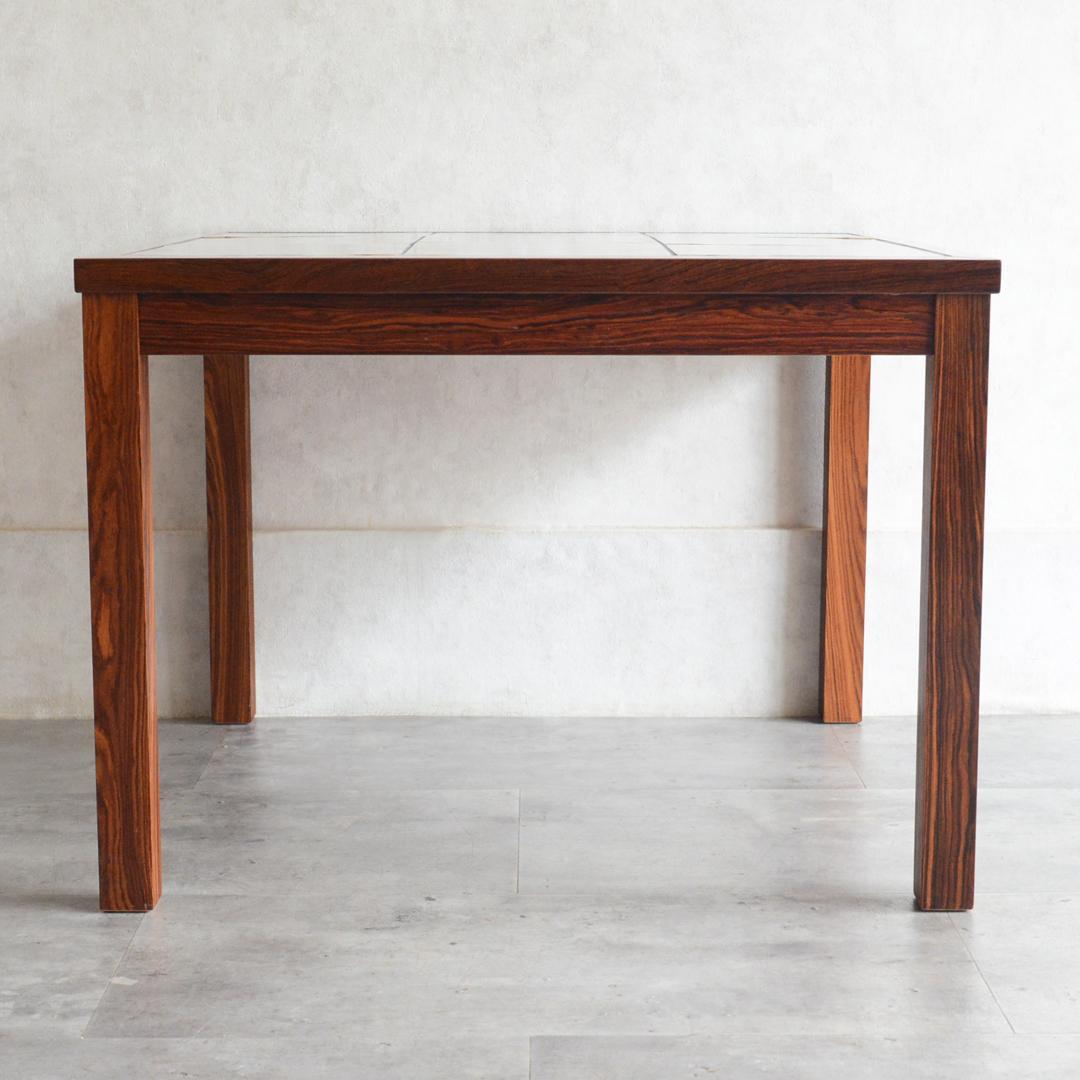 デンマーク 北欧ヴィンテージ タイルトップ ローテーブル ローズウッド 北欧家具