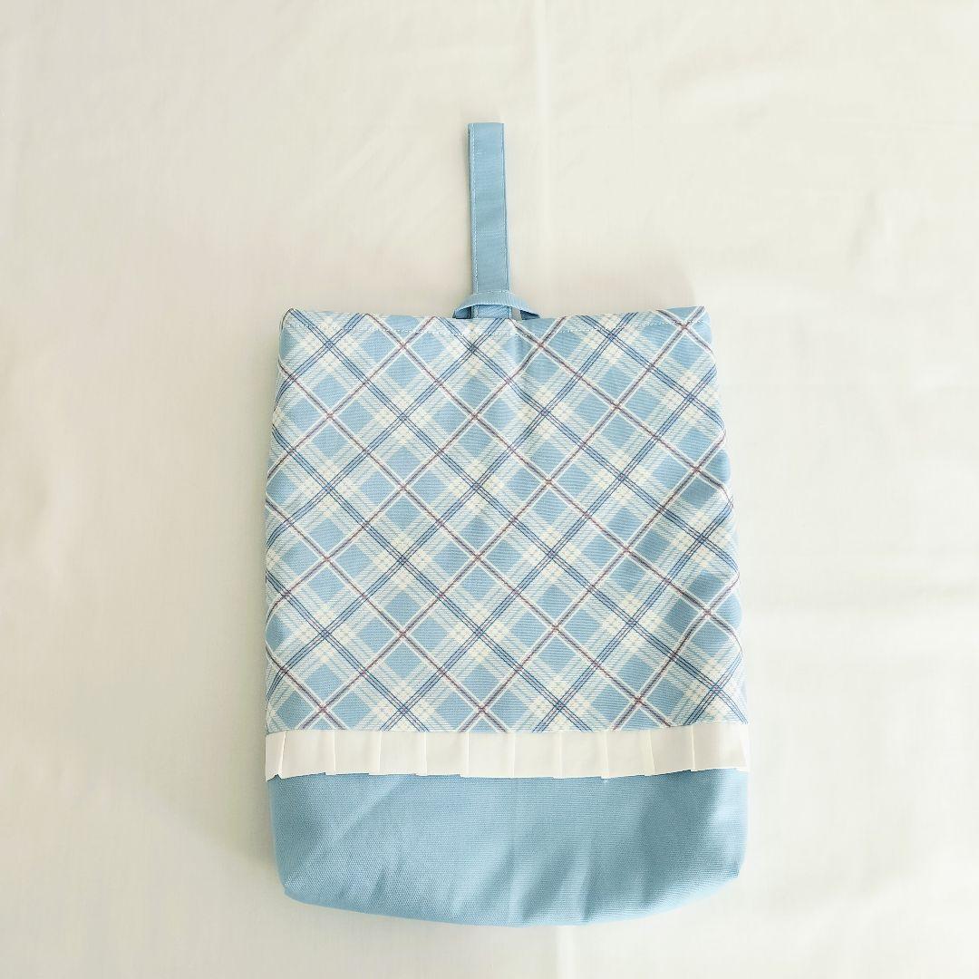 ゆりう7520様オーダー分　バイヤスチェック水色　入園入学準備