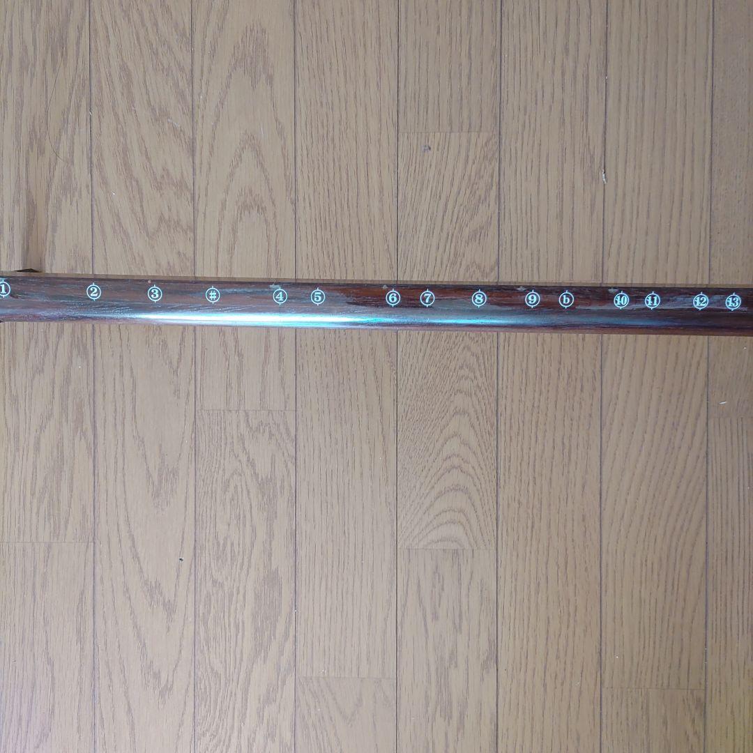 三味線　中棹　正寸　犬張り替え済み　裏破れあり　ハードケース付き