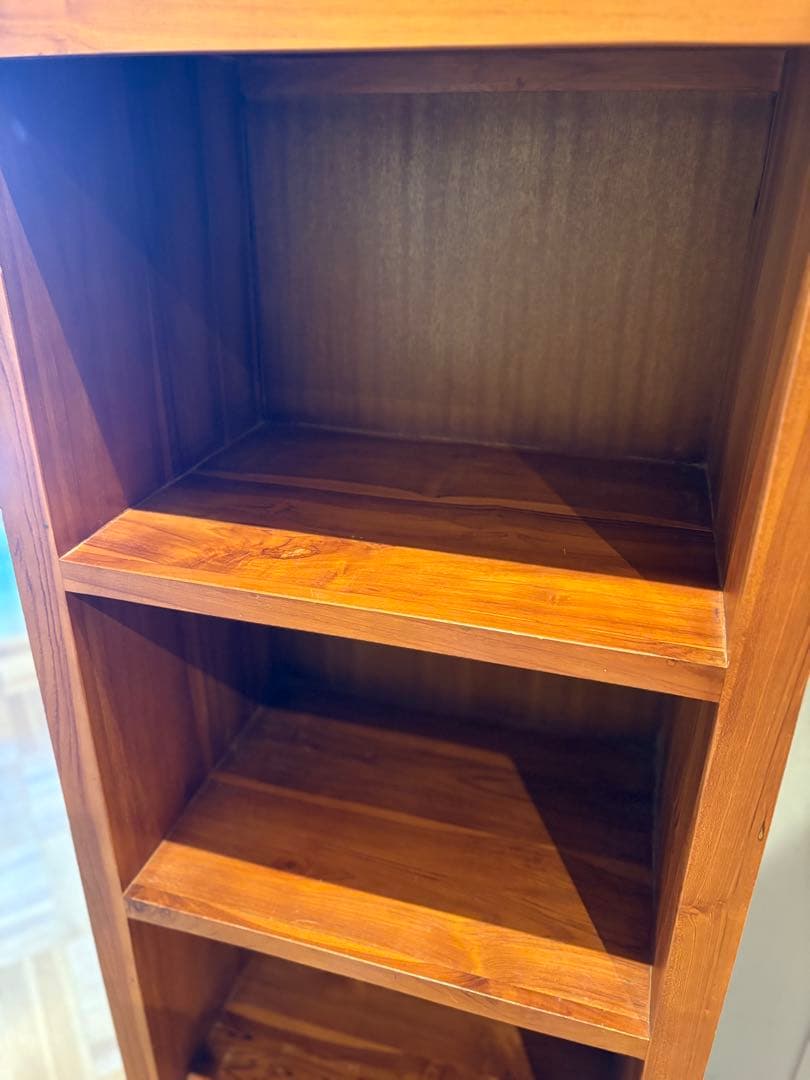 オールドチーク 無垢材 ブックシェルフ 3段+引き出し×2 価格交渉歓迎