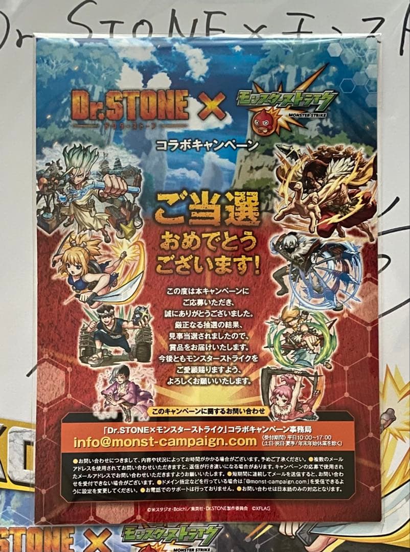 Dr.STONE コハク 沼倉愛美 直筆サイン入り色紙 当選品 ドクター