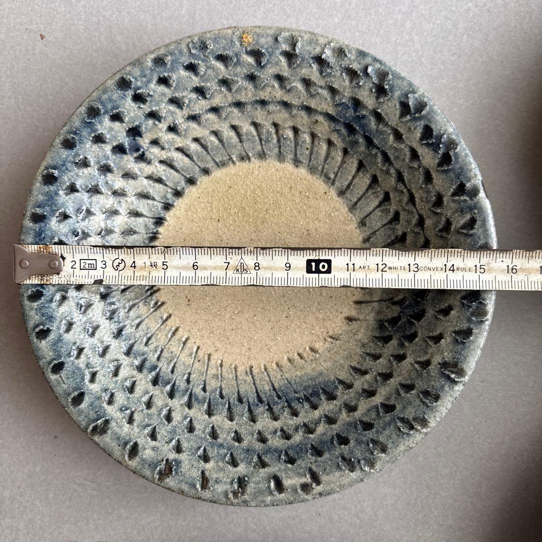 やちむん 4枚セット トビカンナ 北窯 取皿 沖縄 陶器 5寸 皿 水色 宮城