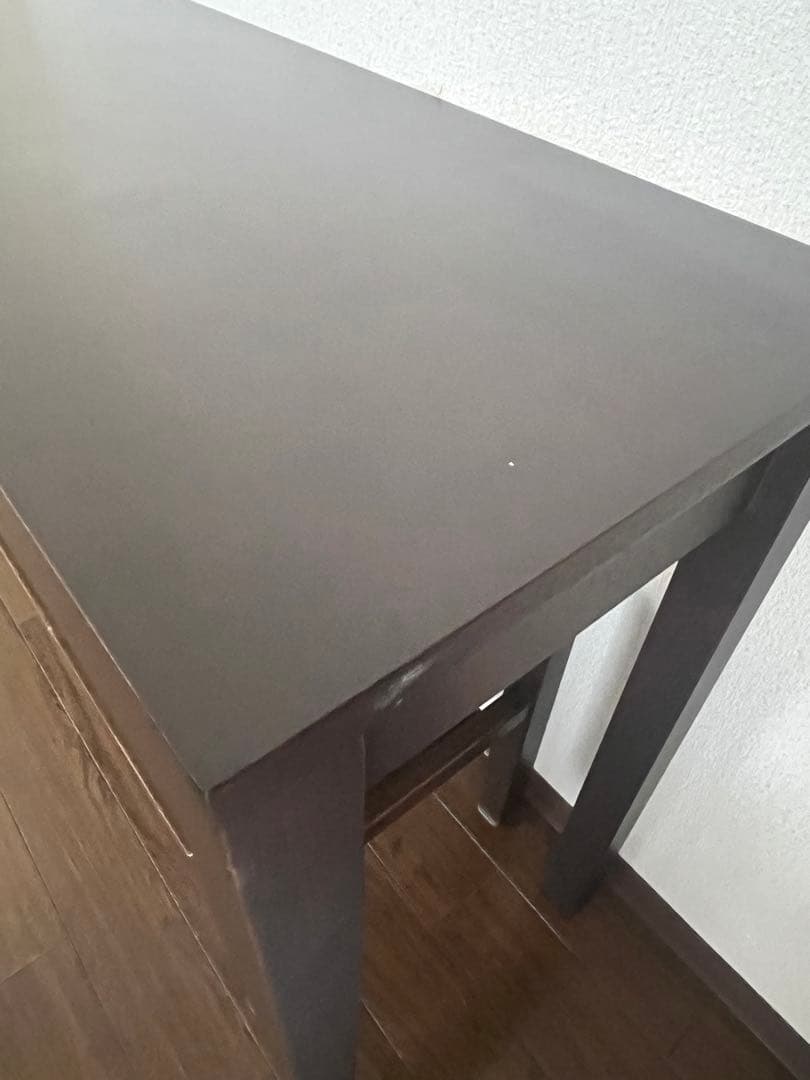 天然木　長机　デスク　引き出し付