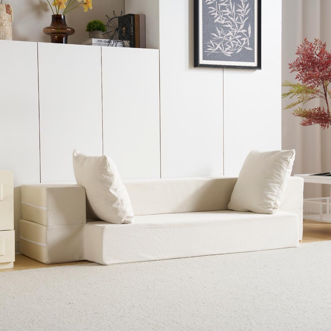 2人掛けソファベッド 組立て不要 フロアソファ コンパクト ローソファ ソファー