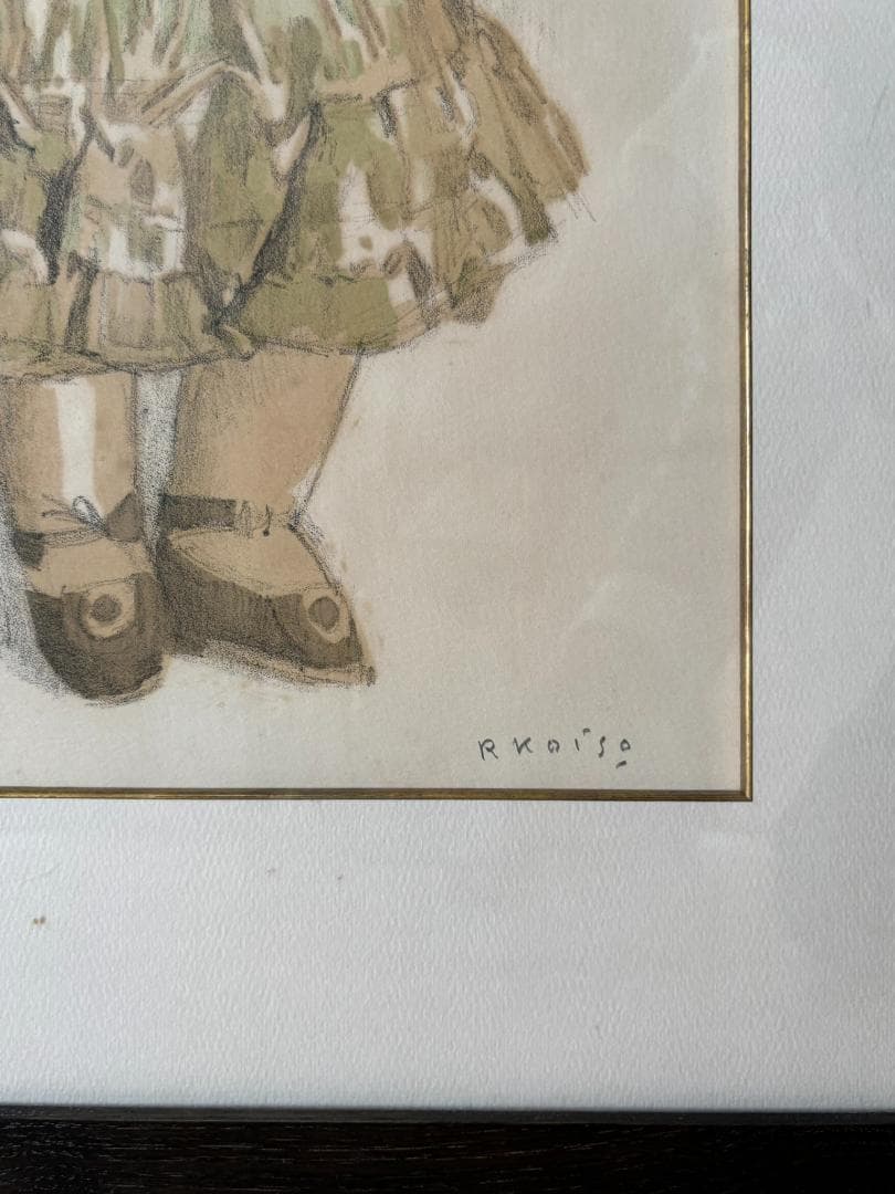 小磯良平/【フェルト帽子の人形】 （118/150）/直筆サイン/リトグラフ