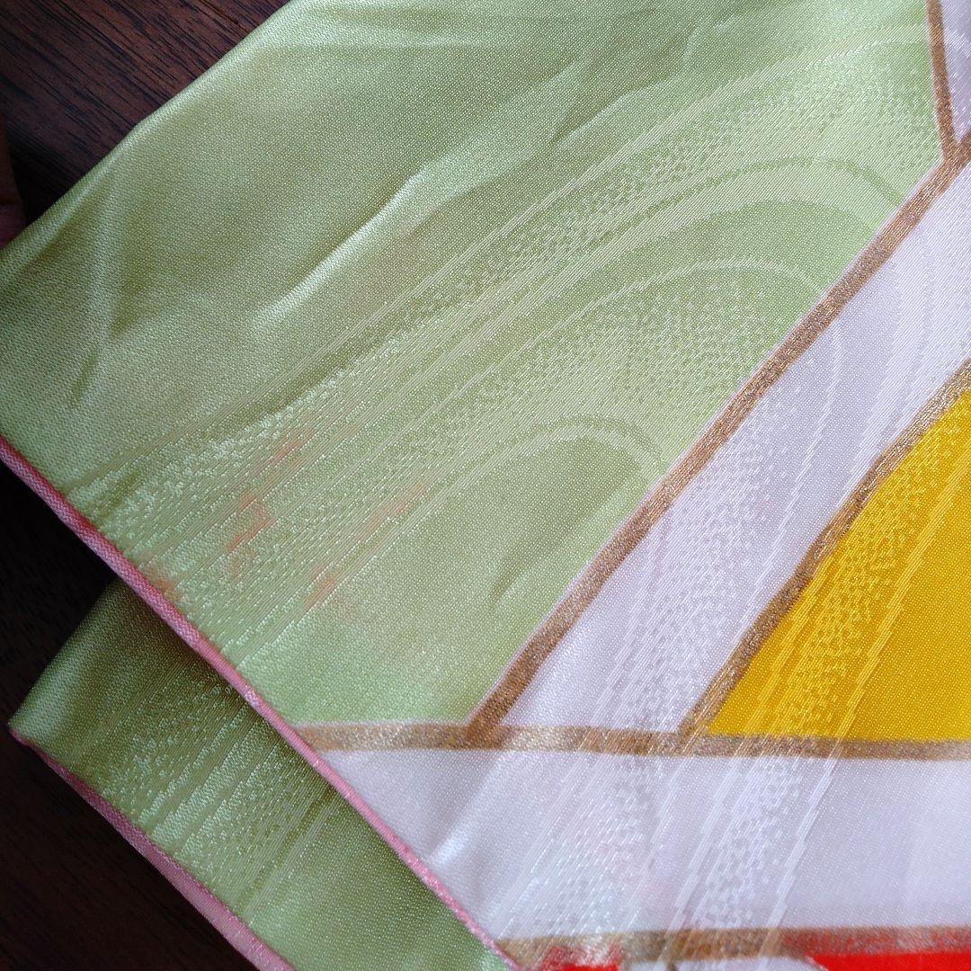 七五三 7歳　女の子 着物　セット　 黄緑　グリーン　アンティーク　古典　レトロ