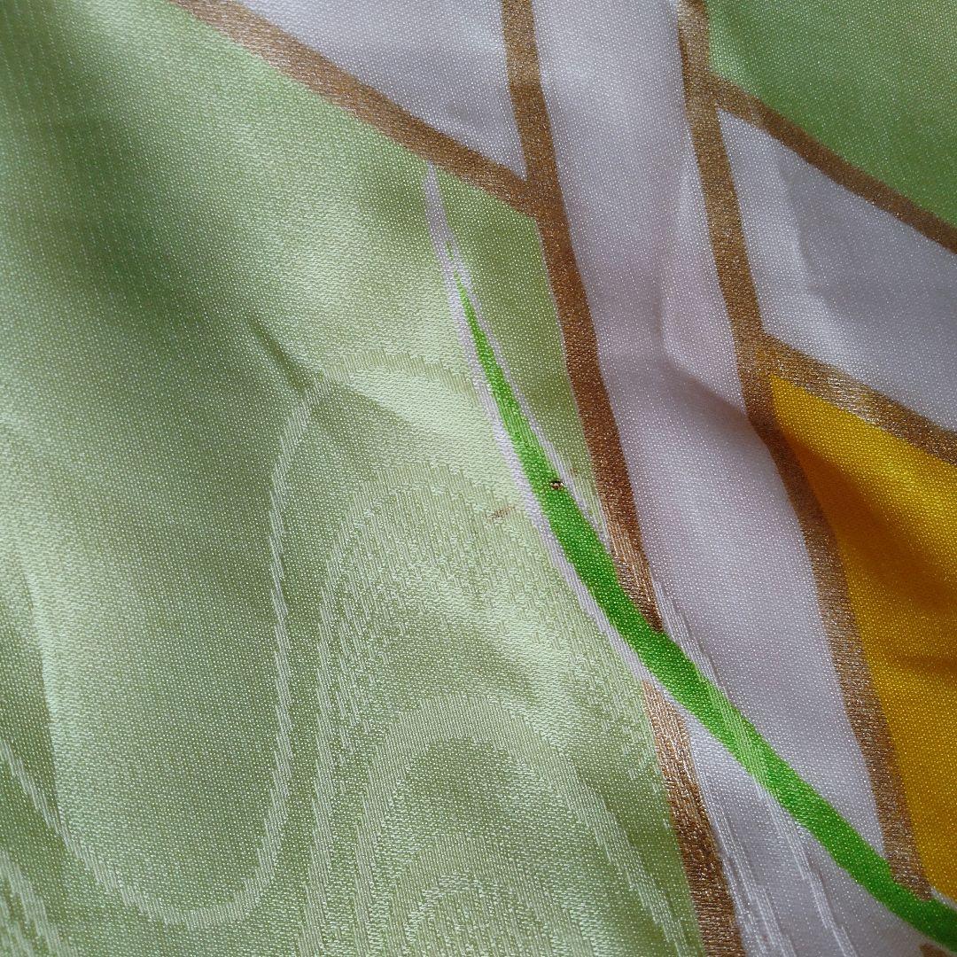 七五三 7歳　女の子 着物　セット　 黄緑　グリーン　アンティーク　古典　レトロ