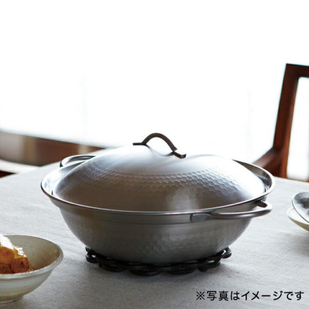 肴七味 日本製　ステンレス　卓上鍋　24cm 新潟県燕市　ミトン付き