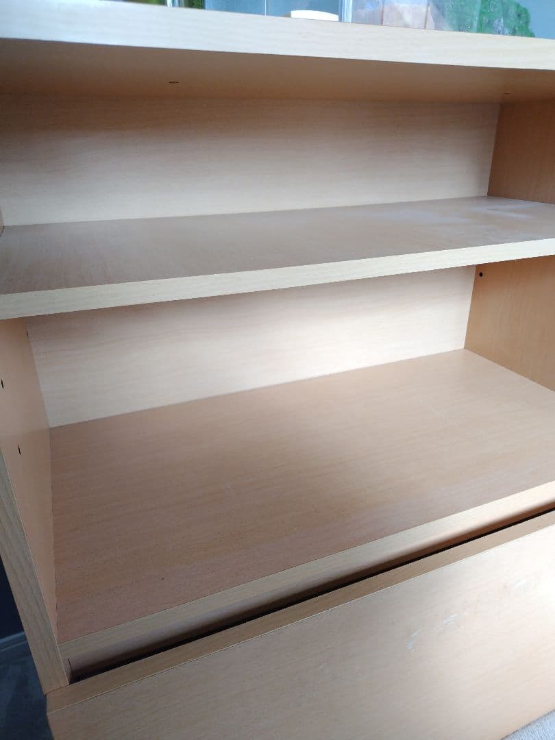 ベルメゾン　木製オープンシェルフ　棚板・引き出し付き