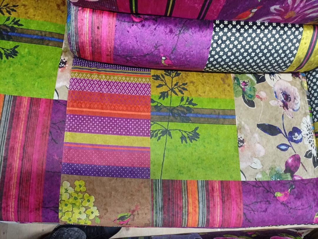 近く配達可能 パッチワークデザイン 2人掛けソファ　京都