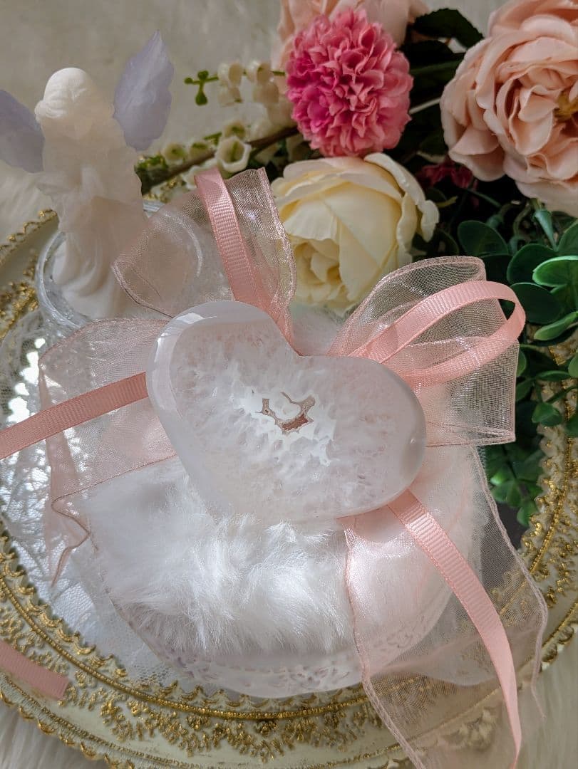 希少 高品質 ♡ハート 瑪瑙♡ ホワイト シュガー 天然石 - メルカリ