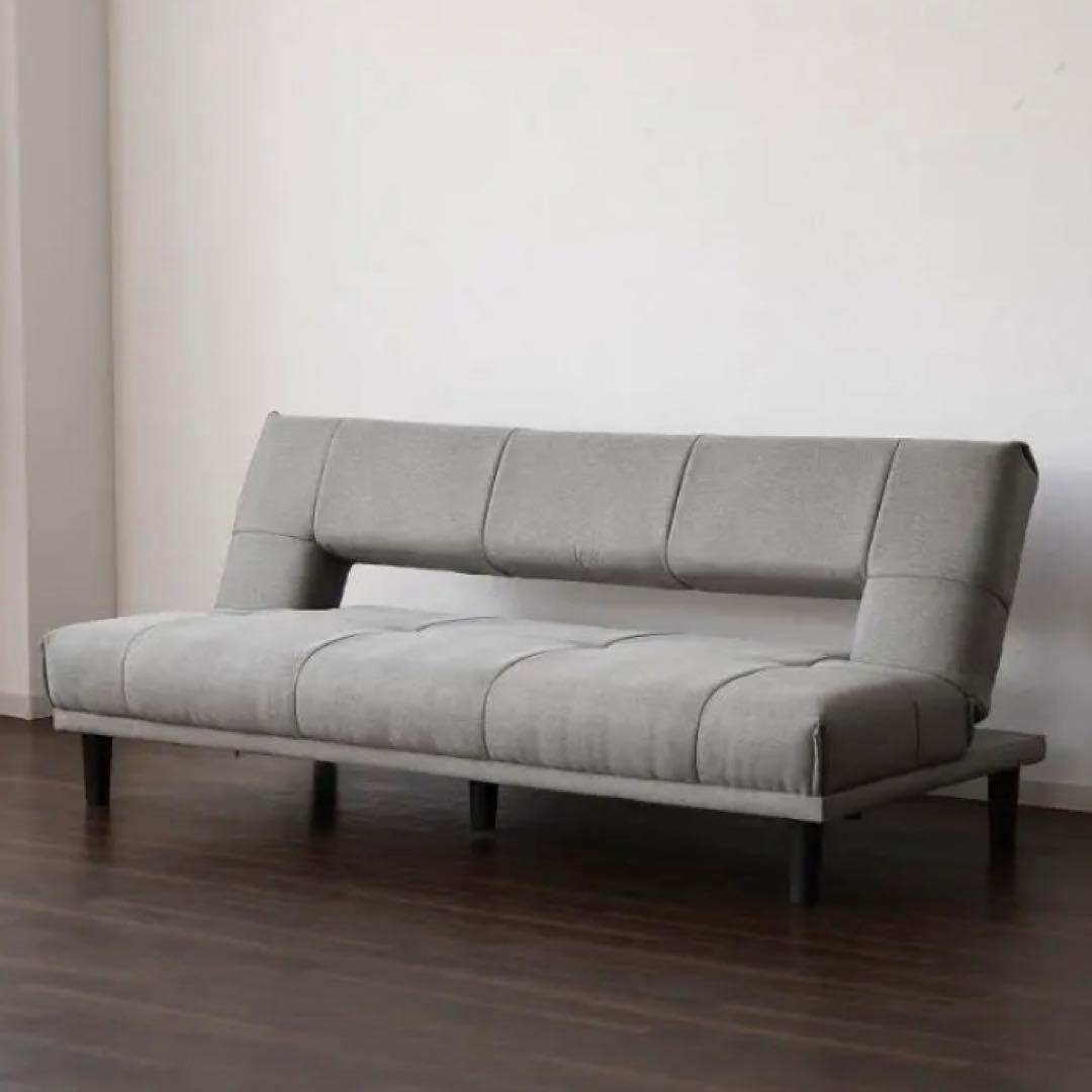 ソファーベッド　新品　3人掛け　ブルー　グレー　おしゃれ