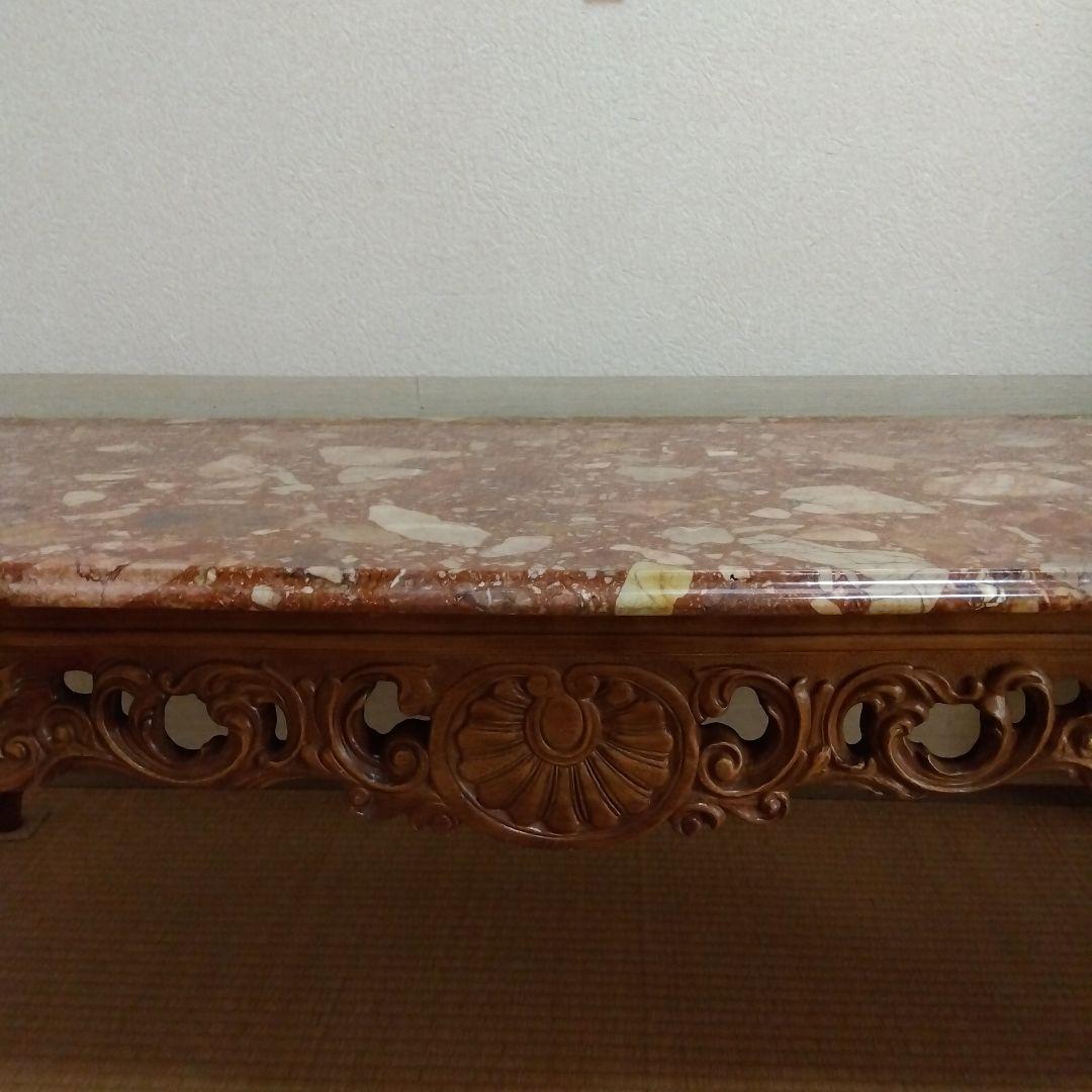 イタリア大理石猫脚テーブル