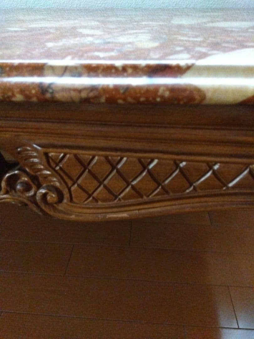 イタリア大理石猫脚テーブル