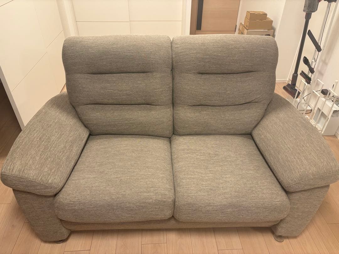 ニトリ 2人用布張りソファ（NポケットA12 S-HI DR-BE）※送料込み