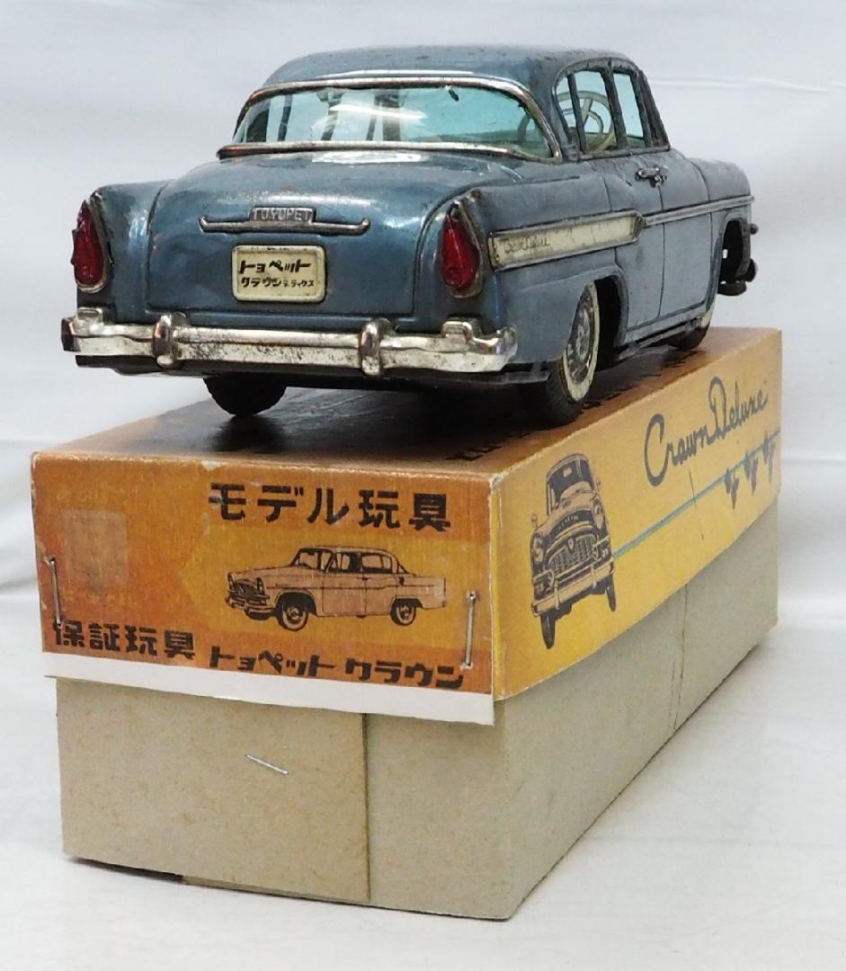 萬代屋【トヨペット クラウン デラックス青ミラー無】ブリキtin car箱