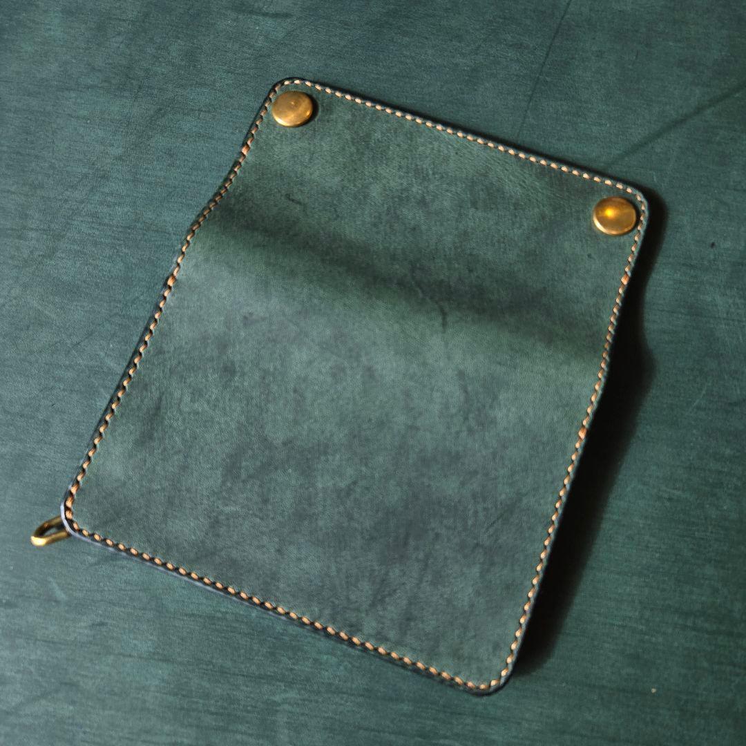 271ミドル　トラッカーウォレット イタリアンレザーTEXAS【グリーン】