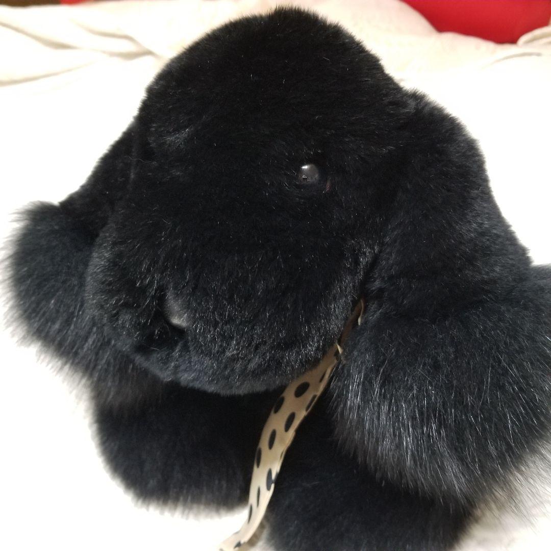 リアルファー フォックス レキッシュ ブラック 犬ぬいぐるみ - メルカリ