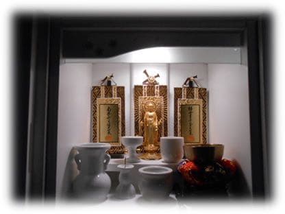 【値引き可能】家具調仏壇ホワイトLED照明付き 15号サイズ