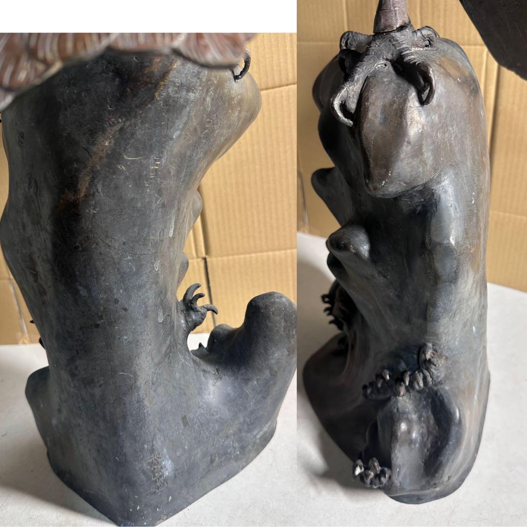 秀正作 鷹 鷲 銅像 アンティーク 工芸品 銅 置物 骨董 銅製 銅器 骨董品