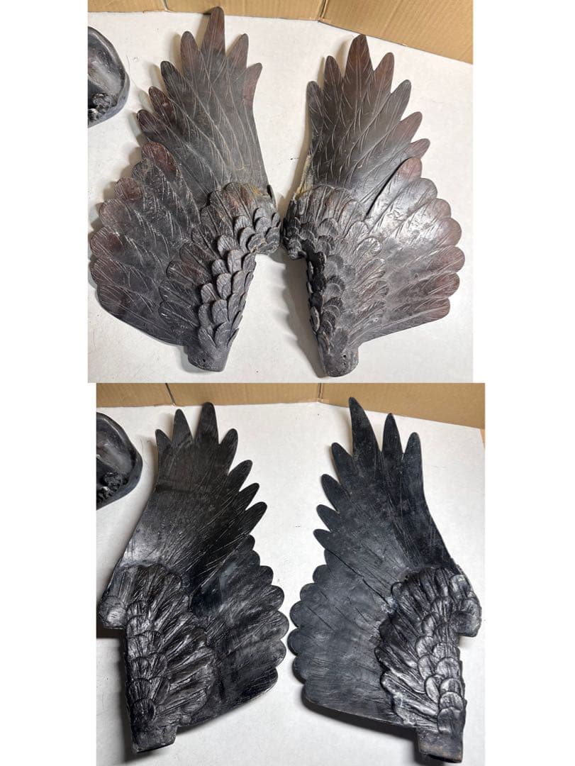 秀正作 鷹 鷲 銅像 アンティーク 工芸品 銅 置物 骨董 銅製 銅器 骨董品