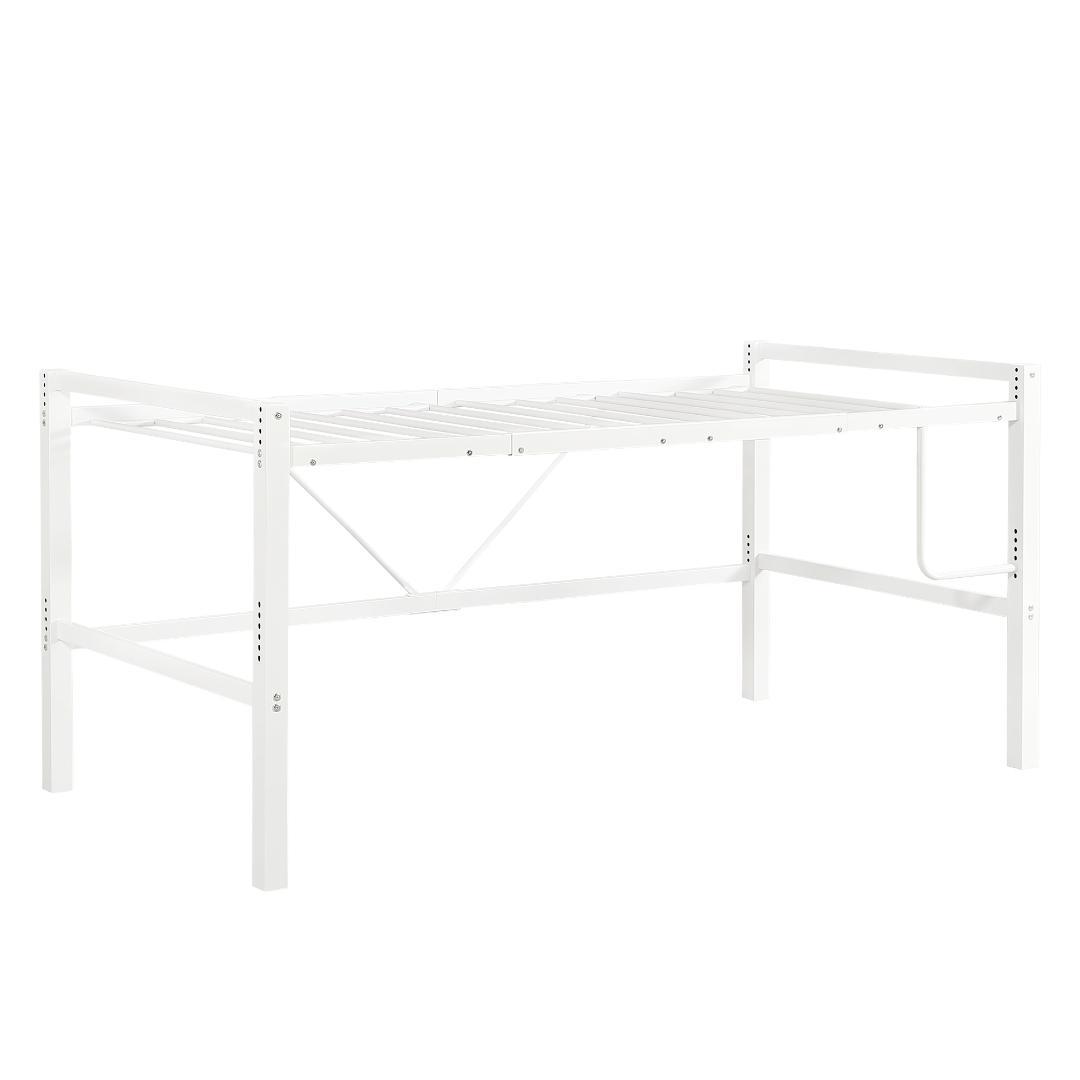 ロータイプ・ロフトベッド【セミダブル】　高さ90cm　一人暮らし　WHITE