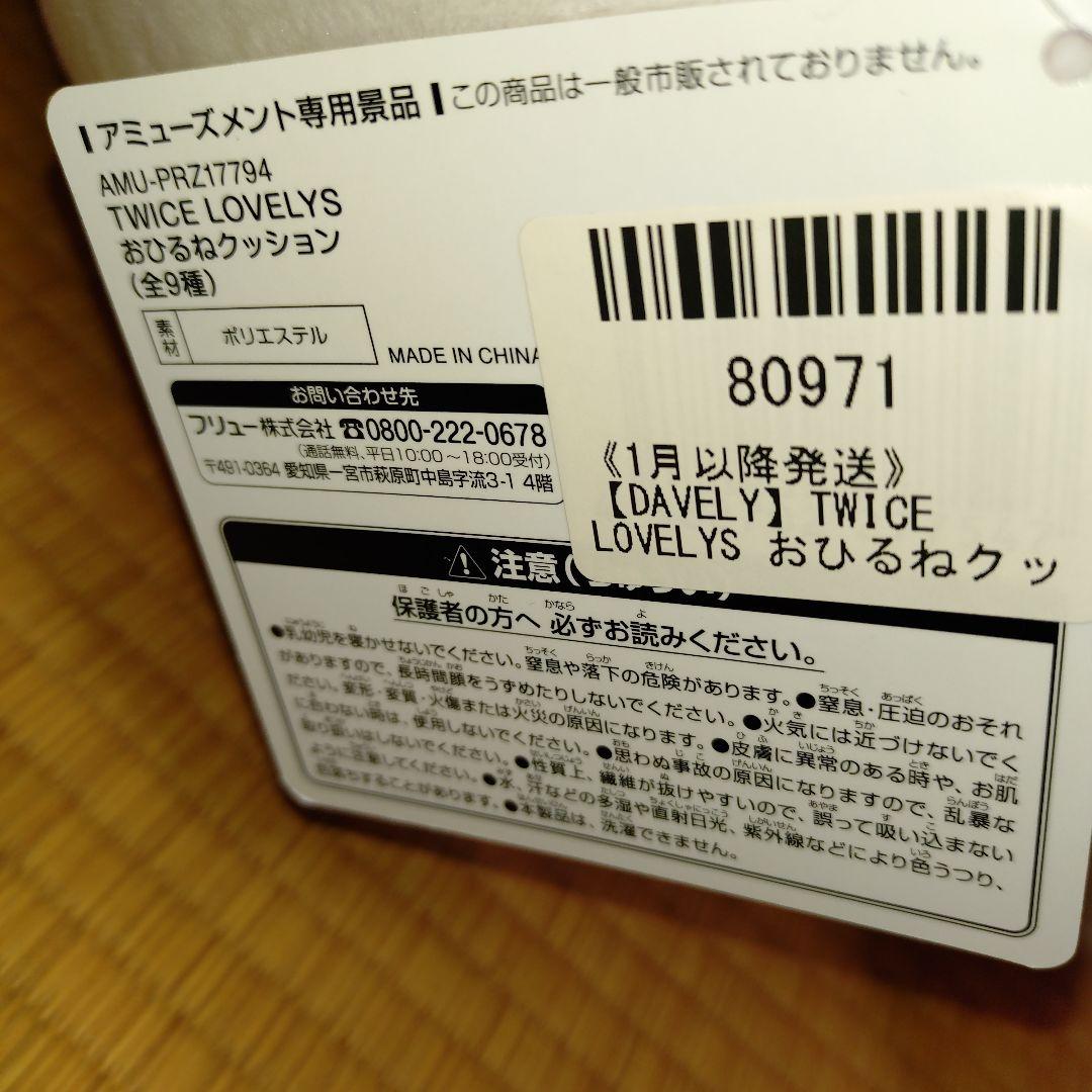 TWICE LOVELYS おひるねクッション2個 NAVELY＆DAVELY